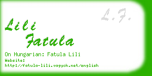 lili fatula business card